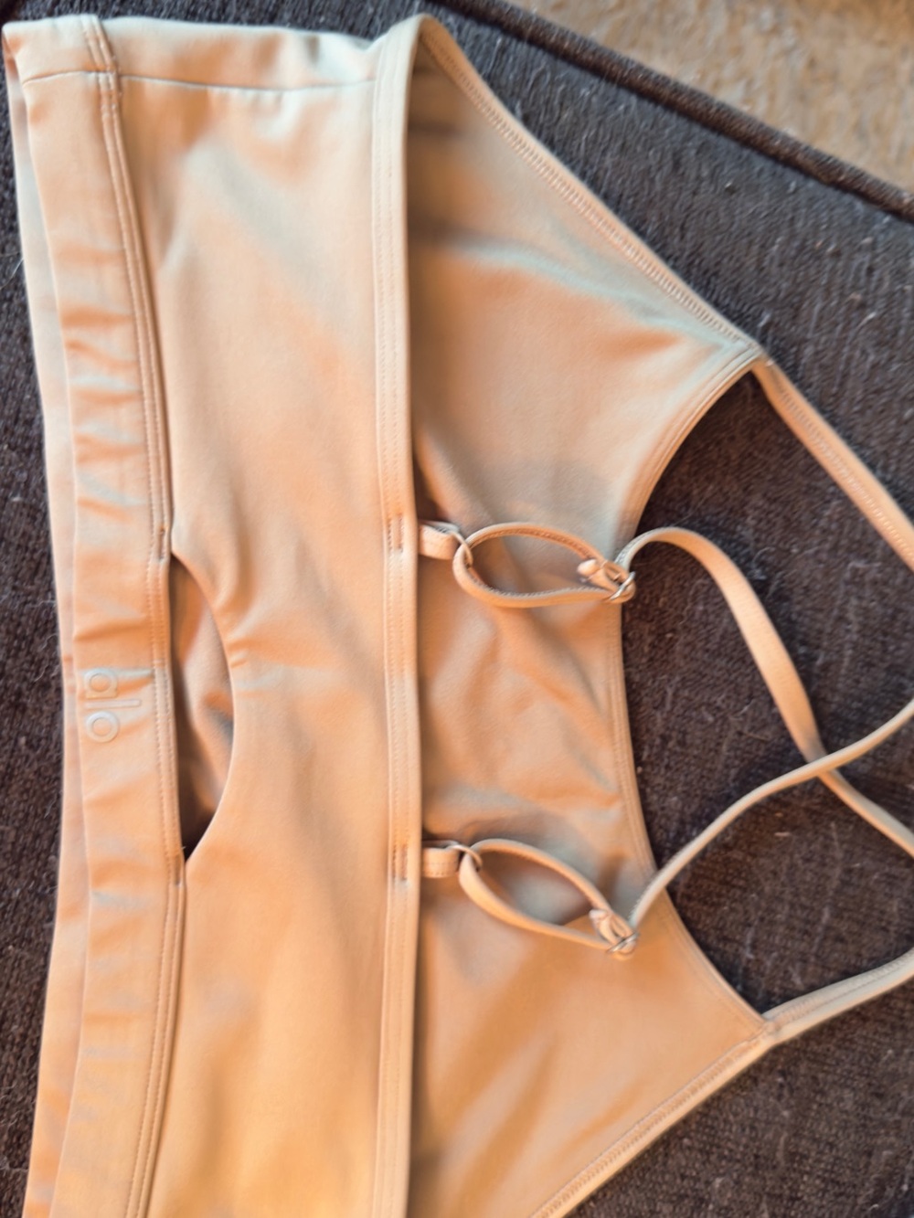 Alo set in Gravel - Seamless Bralette & High-Waist Active Shorts Set - Picture 3 of 8